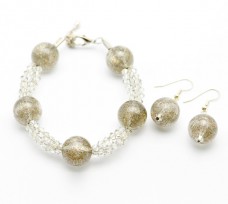 Glittering Clear and Champagne Bracelet